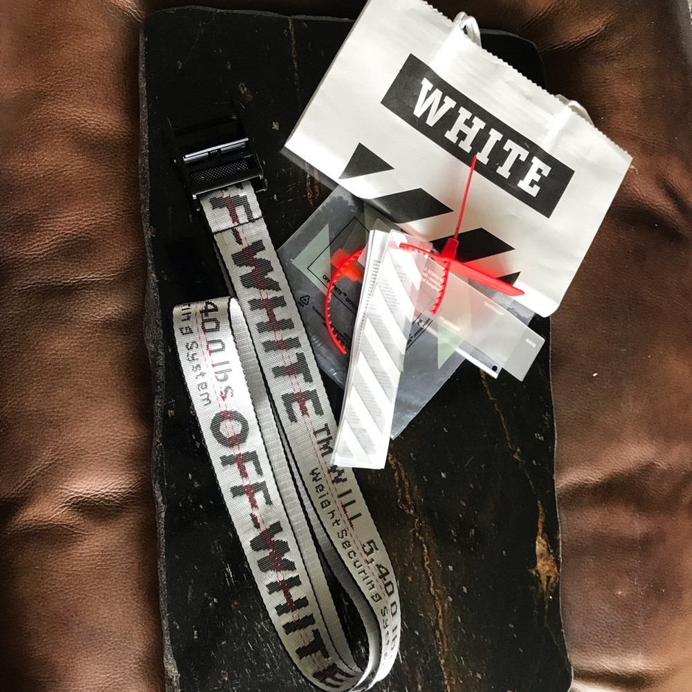 Off-White Extra Long Industrial Belt Silver/Black